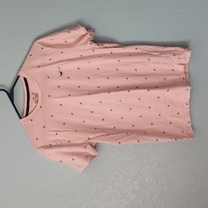 Hollister pink short sleeve flamingos size large shirt